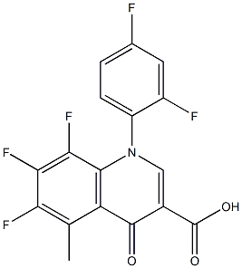 1-(2,4-Difluorophenyl)-1,4-dihydro-4-oxo-5-methyl-6,7,8-trifluoroquinoline-3-carboxylic acid 구조식 이미지