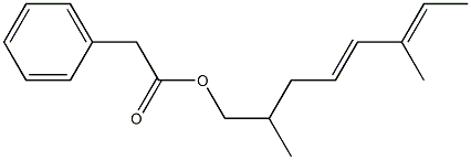 Phenylacetic acid 2,6-dimethyl-4,6-octadienyl ester Structure