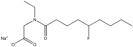 N-Ethyl-N-(5-fluorononanoyl)glycine sodium salt 구조식 이미지