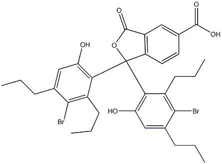 1,1-Bis(3-bromo-6-hydroxy-2,4-dipropylphenyl)-1,3-dihydro-3-oxoisobenzofuran-5-carboxylic acid Structure