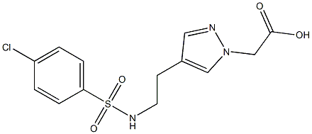4-[2-[(4-Chlorophenylsulfonyl)amino]ethyl]-1H-pyrazole-1-acetic acid 구조식 이미지