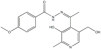 1-(2-Methyl-3-hydroxy-5-hydroxymethylpyridin-4-yl)ethanone 4-methoxybenzoyl hydrazone 구조식 이미지