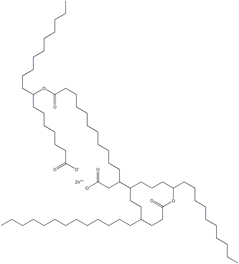 Bis(8-heptadecanoyloxyoctadecanoic acid)zinc salt Structure