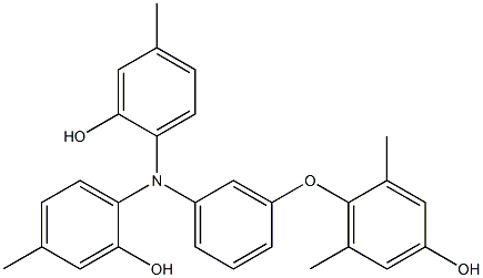 N,N-Bis(2-hydroxy-4-methylphenyl)-3-(4-hydroxy-2,6-dimethylphenoxy)benzenamine Structure