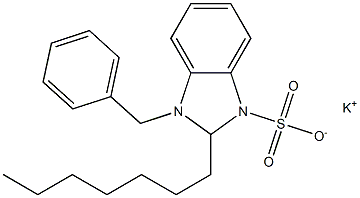 1-Benzyl-2-heptyl-2,3-dihydro-1H-benzimidazole-3-sulfonic acid potassium salt Structure