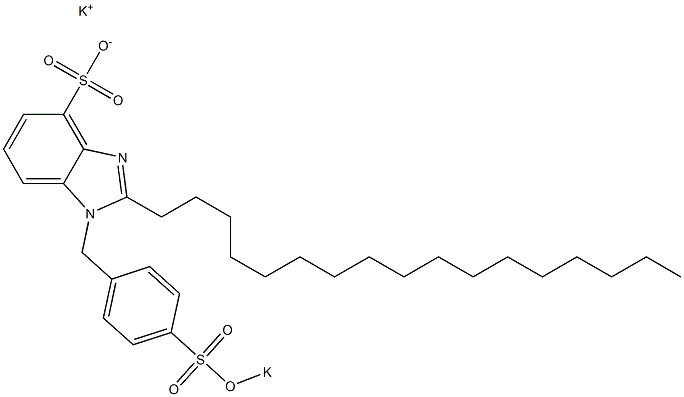 1-[4-(Potassiooxysulfonyl)benzyl]-2-heptadecyl-1H-benzimidazole-4-sulfonic acid potassium salt Structure