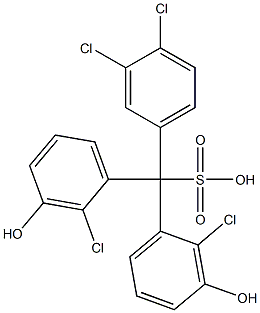 (3,4-Dichlorophenyl)bis(2-chloro-3-hydroxyphenyl)methanesulfonic acid 구조식 이미지