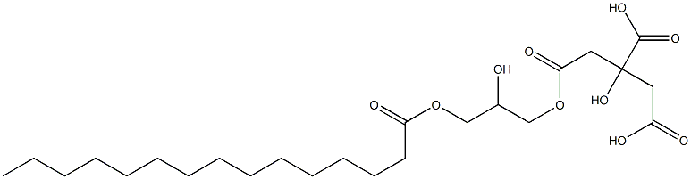 Citric acid dihydrogen 1-(2-hydroxy-3-pentadecanoyloxypropyl) ester Structure