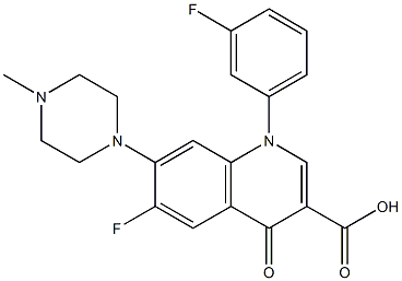 6-Fluoro-1-(3-fluorophenyl)-1,4-dihydro-7-(4-methyl-1-piperazinyl)-4-oxoquinoline-3-carboxylic acid 구조식 이미지