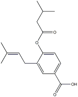3-(3-Methyl-2-butenyl)-4-(3-methyl-1-oxobutyl)oxybenzoic acid 구조식 이미지