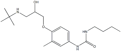 1-Butyl-3-[3-methyl-4-[2-hydroxy-3-[tert-butylamino]propoxy]phenyl]urea 구조식 이미지