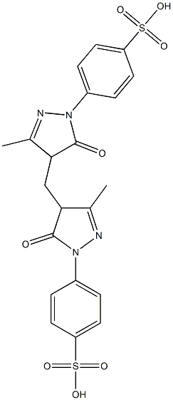 4,4'-Methylenebis[1-(p-sulfophenyl)-3-methyl-1H-pyrazol-5(4H)-one] 구조식 이미지