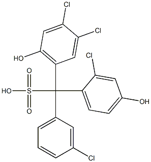 (3-Chlorophenyl)(2-chloro-4-hydroxyphenyl)(3,4-dichloro-6-hydroxyphenyl)methanesulfonic acid 구조식 이미지
