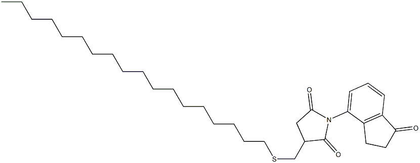 4-[2,5-Dioxo-3-(octadecylthiomethyl)pyrrolidin-1-yl]indan-1-one 구조식 이미지