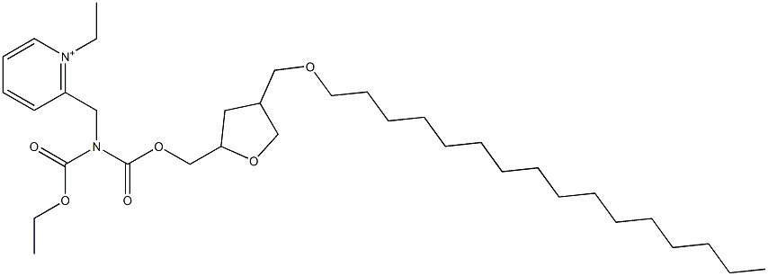 2-[[N-Ethoxycarbonyl-N-[[(tetrahydro-4-hexadecyloxymethylfuran)-2-yl]methoxycarbonyl]amino]methyl]-1-ethylpyridinium 구조식 이미지