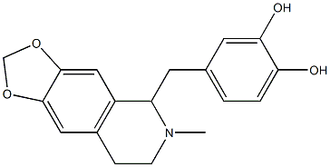 1,2,3,4-Tetrahydro-1-[(3,4-dihydroxyphenyl)methyl]-2-methyl-6,7-(methylenedioxy)isoquinoline 구조식 이미지