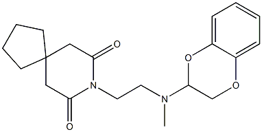 8-[2-[[(2,3-Dihydro-1,4-benzodioxin)-2-yl]methylamino]ethyl]-8-azaspiro[4.5]decane-7,9-dione Structure