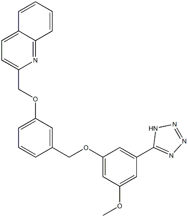 2-[3-[3-(1H-Tetrazol-5-yl)-5-methoxyphenoxymethyl]phenoxymethyl]quinoline 구조식 이미지