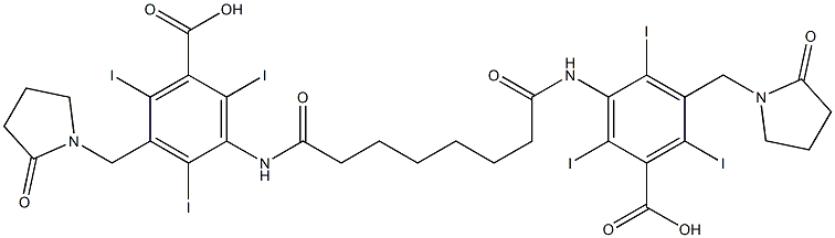 3,3'-(Suberoyldiimino)bis[5-[(2-oxo-1-pyrrolidinyl)methyl]-2,4,6-triiodobenzoic acid] Structure