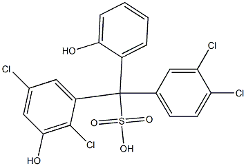 (3,4-Dichlorophenyl)(2,5-dichloro-3-hydroxyphenyl)(2-hydroxyphenyl)methanesulfonic acid Structure