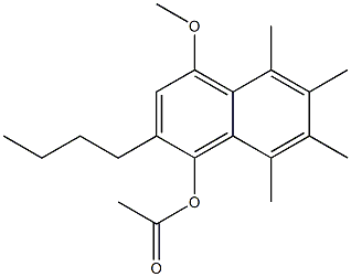 1-Acetoxy-2-butyl-4-methoxy-5-methyl-6-methyl-7-methyl-8-methylnaphthalene 구조식 이미지