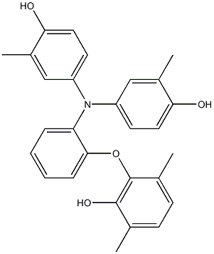 N,N-Bis(4-hydroxy-3-methylphenyl)-2-(6-hydroxy-2,5-dimethylphenoxy)benzenamine 구조식 이미지