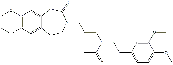 4,5-Dihydro-7,8-dimethoxy-3-[3-[N-acetyl-2-(3,4-dimethoxyphenyl)ethylamino]propyl]-1H-3-benzazepin-2(3H)-one 구조식 이미지