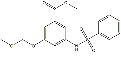 3-Methoxymethoxy-4-methyl-5-phenylsulfonylaminobenzoic acid methyl ester Structure