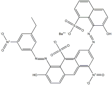 Bis[1-[(3-ethyl-5-nitrophenyl)azo]-2-hydroxy-8-naphthalenesulfonic acid]barium salt 구조식 이미지