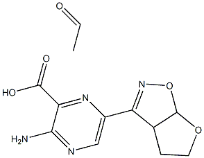 [2-Amino-5-[(3a,4,5,6a-tetrahydrofuro[3,2-d]isoxazol)-3-yl]pyrazine-3-carboxylic acid ethyl]1-oxide 구조식 이미지