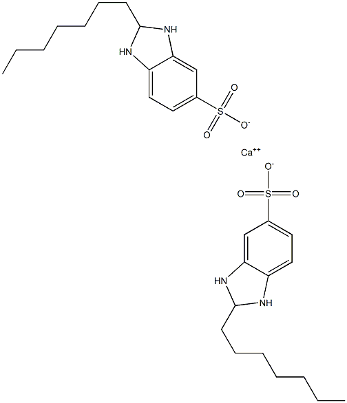 Bis(2,3-dihydro-2-heptyl-1H-benzimidazole-5-sulfonic acid)calcium salt 구조식 이미지