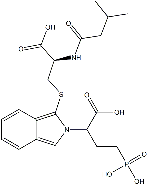 S-[2-(3-Phosphono-1-carboxypropyl)-2H-isoindol-1-yl]-N-isovaleryl-L-cysteine Structure