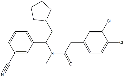 3,4-Dichloro-N-methyl-N-[1-(3-cyanophenyl)-2-(1-pyrrolidinyl)ethyl]benzeneacetamide Structure