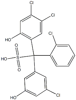 (2-Chlorophenyl)(3-chloro-5-hydroxyphenyl)(3,4-dichloro-6-hydroxyphenyl)methanesulfonic acid 구조식 이미지