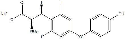 (2S,3S)-2-Amino-3-[4-(4-hydroxyphenoxy)-2,6-diiodophenyl]-3-iodopropanoic acid sodium salt 구조식 이미지