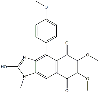 2-Hydroxy-4-(4-methoxyphenyl)-6,7-dimethoxy-1-methyl-1H-naphth[2,3-d]imidazole-5,8-dione 구조식 이미지