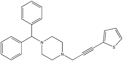 1-Diphenylmethyl-4-[3-(2-thienyl)-2-propynyl]piperazine Structure