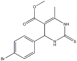 6-Methyl-4-(4-bromophenyl)-2-thioxo-1,2,3,4-tetrahydropyrimidine-5-carboxylic acid methyl ester Structure