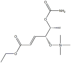 (4R,5R,E)-5-(Carbamoyloxy)-4-[(trimethylsilyl)oxy]-2-hexenoic acid ethyl ester 구조식 이미지