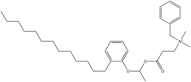 N,N-Dimethyl-N-benzyl-N-[2-[[1-(2-tridecylphenyloxy)ethyl]oxycarbonyl]ethyl]aminium 구조식 이미지