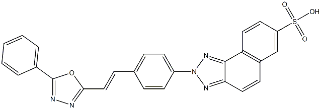 2-[4-[2-(5-Phenyl-1,3,4-oxadiazol-2-yl)vinyl]phenyl]-2H-naphtho[1,2-d]triazole-7-sulfonic acid 구조식 이미지