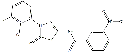 1-(2-Chloro-3-methylphenyl)-3-(3-nitrobenzoylamino)-5(4H)-pyrazolone Structure