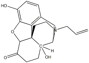 (-)-4,5-Epoxy-3,14-dihydroxy-17-(2-propenyl)morphinan-6-one 구조식 이미지