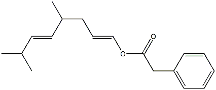 Phenylacetic acid 4,7-dimethyl-1,5-octadienyl ester 구조식 이미지