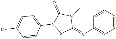 4-Methyl-2-(4-chlorophenyl)-5-(phenylimino)-4,5-dihydro-1,2,4-thiadiazol-3(2H)-one 구조식 이미지