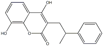 8-Hydroxy-3-(2-phenylpropyl)-4-hydroxy-2H-1-benzopyran-2-one 구조식 이미지