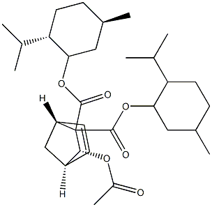 (1S,3R,4R)-3-Acetoxybicyclo[2.2.1]hepta-5-ene-2,2-dicarboxylic acid bis[(1R,2S,5R)-2-isopropyl-5-methylcyclohexyl] ester Structure