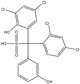 (2,4-Dichlorophenyl)(3,5-dichloro-2-hydroxyphenyl)(3-hydroxyphenyl)methanesulfonic acid Structure