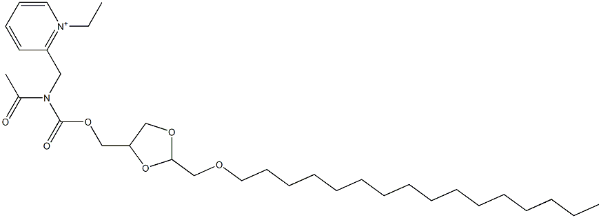 1-Ethyl-2-[N-acetyl-N-[[(2-hexadecyloxymethyl-1,3-dioxolan)-4-yl]methoxycarbonyl]aminomethyl]pyridinium 구조식 이미지