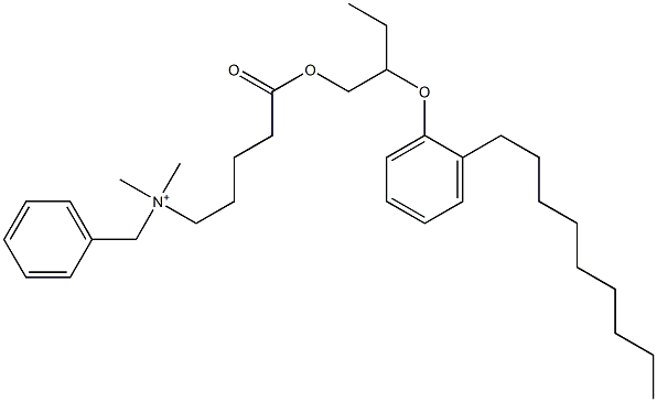 N,N-Dimethyl-N-benzyl-N-[4-[[2-(2-nonylphenyloxy)butyl]oxycarbonyl]butyl]aminium Structure